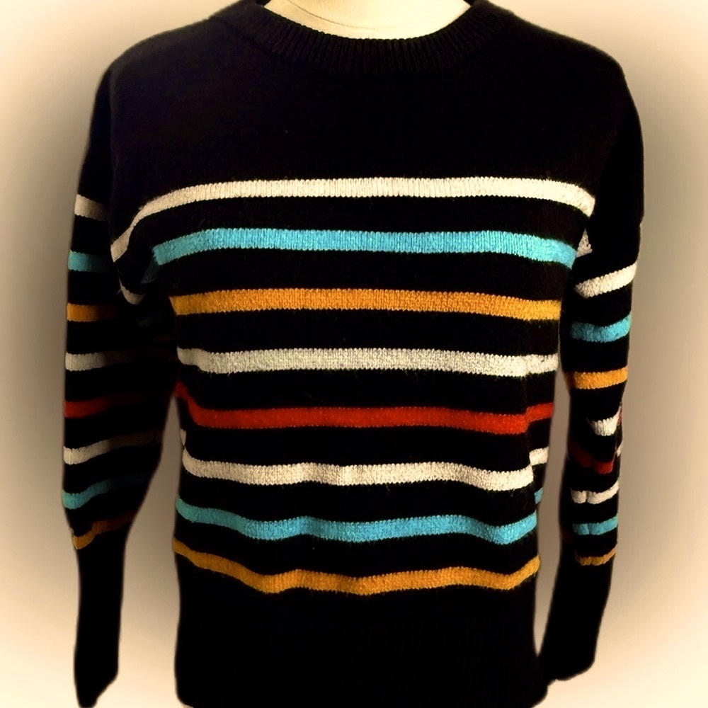Philosophy Black Multicolor Striped Sweater Sz. Sm.